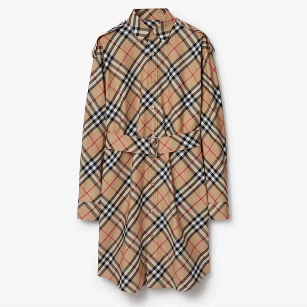 Burberry Check Cotton Shirt Dress Size 14